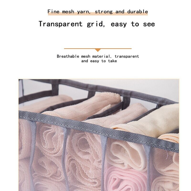 Sklopiva kućna kutija za donje rublje s 11 odjeljaka Najlonska organizirana grudnjak za spavaonicu Mrežasta torba za organiziranje