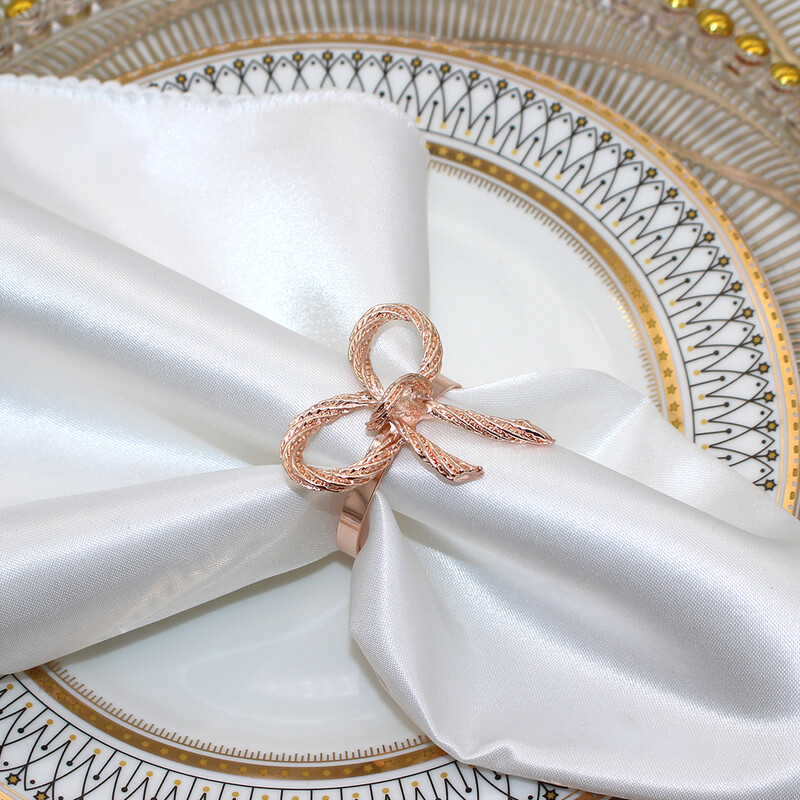 24 kom Prstenovi za salvete s leptir mašnom Držač za salvete sa leptir mašnom Prsten od ružičastog zlata za vjenčanja, rođendane, Valentinovo, večeru, dekoraciju