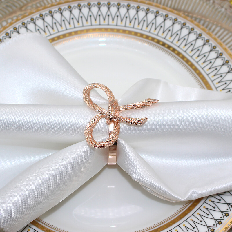 24 kom Prstenovi za salvete s leptir mašnom Držač za salvete sa leptir mašnom Prsten od ružičastog zlata za vjenčanja, rođendane, Valentinovo, večeru, dekoraciju