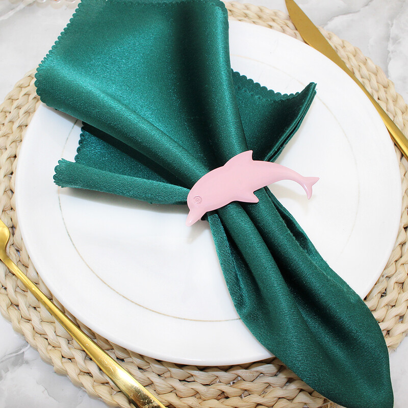 20 kom. Prstenovi za salvete sa slatkim dupinima Držač za salvete s oceanskim životinjama Metalna kopča za salvete za odmor na plaži Svadbe Dekoracija stola