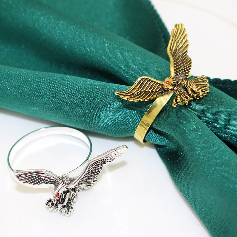 20kom Orao Držač za prstenove za salvete Retro Držač za salvete sa životinjama Metalne kopče za salvete za svatove Dekorativni božićni večernji stol