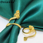 6kom prstena za salvete s kineskim zmajem, metalni prsten za držač salvete s povoljnim životinjama za novogodišnji dar za useljenje, stolni ukras HWM216