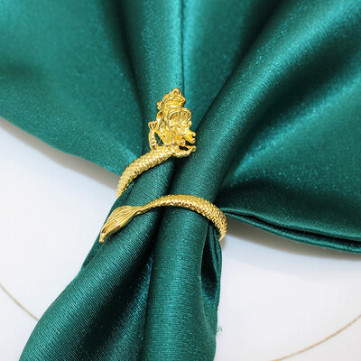 6kom prstena za salvete s kineskim zmajem, metalni prsten za držač salvete s povoljnim životinjama za novogodišnji dar za useljenje, stolni ukras HWM216