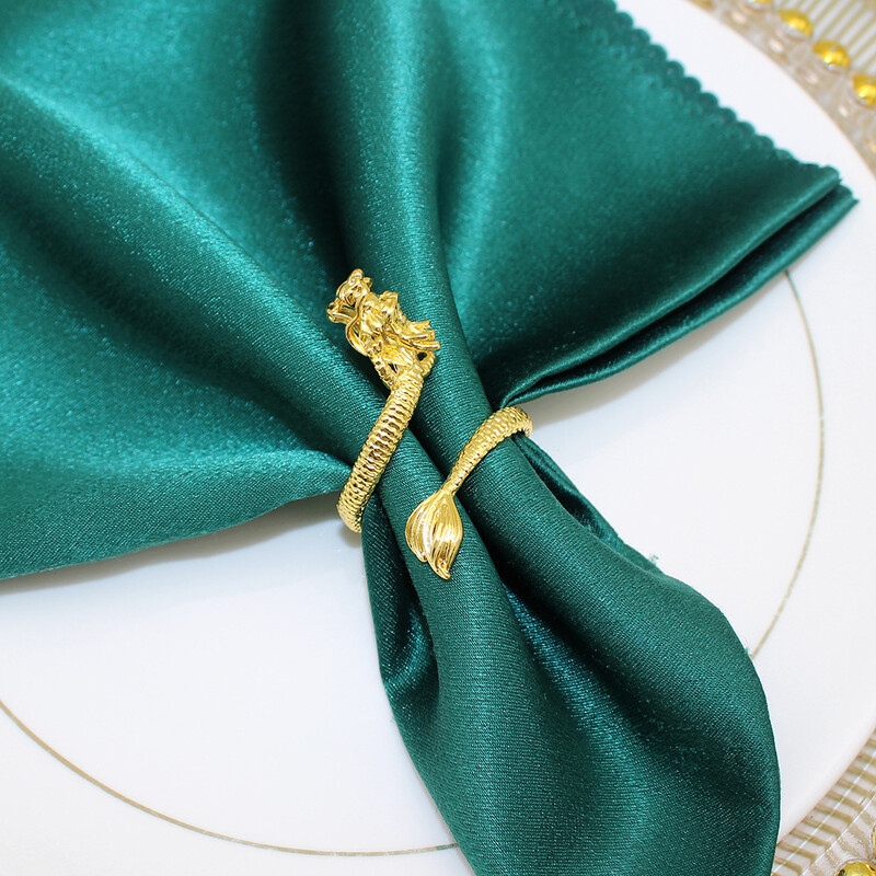 6kom prstena za salvete s kineskim zmajem, metalni prsten za držač salvete s povoljnim životinjama za novogodišnji dar za useljenje, stolni ukras HWM216