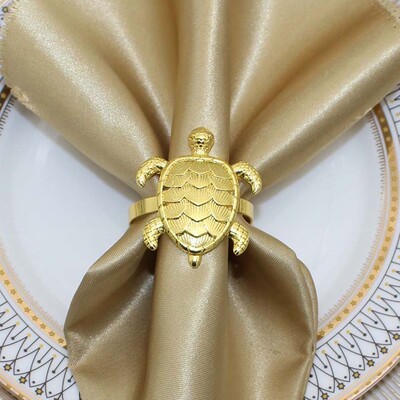 Dvianna 6 kom. Prstenovi za salvete morske kornjače Zlatni držač za salvete na temu oceana za vjenčanje, blagdanske zabave Dekoracija stola na plaži HWM92