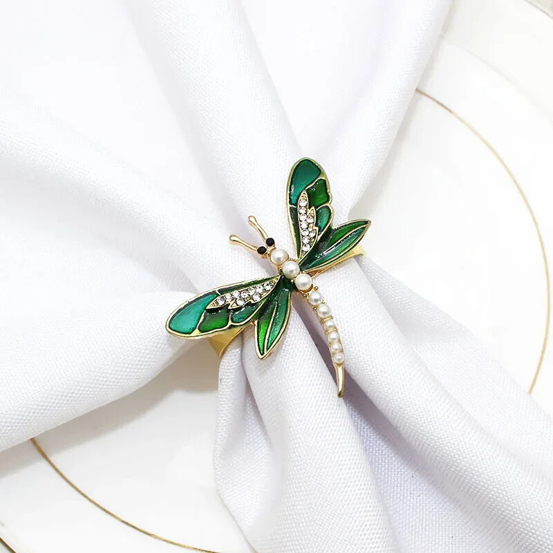 Nova simulacija vretenca Stolni prstenovi za salvete Metalni držač za salvete za stolne dekoracije i pribor Božićni ukrasi za dom