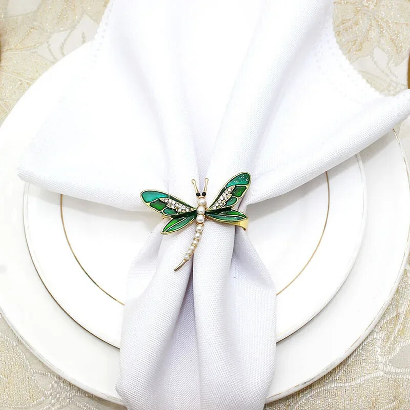 Nova simulacija vretenca Stolni prstenovi za salvete Metalni držač za salvete za stolne dekoracije i pribor Božićni ukrasi za dom