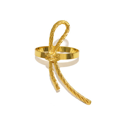 8Pcs Wedding Heart Prsten za salvete Metalna mašna Kopča za salvete Zlatni držač za salvete za Valentinovo Božićna dekoracija stola HWM181