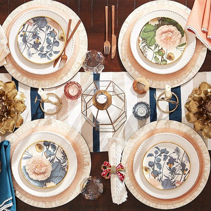 Комплект от 12 пръстена за салфетки, пръстен за салфетки с възел пеперуда за сватбена сервита за Коледа, Рожден ден