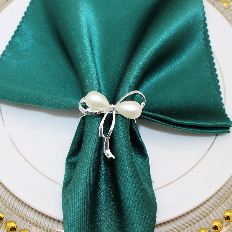 6Pcs Božićni biserni prstenovi za salvete Zlatni prsteni za salvete Držač bisernih prstenova za salvete Kopča za biserne salvete Dekoracija stola za večeru Dekoracija vjenčanja Dekoracija doma HWP34