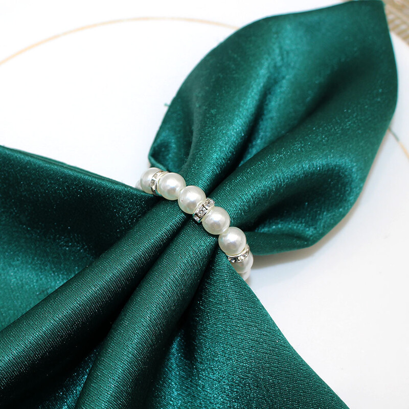 12kom Božićni biserni prstenovi za salvete Držač prstenova za salvete od srebrnih kamenčića Biserna kopča za salvete za dekoraciju stola za večeru Svadbeni dekor