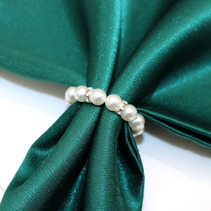 12kom Božićni biserni prstenovi za salvete Držač prstenova za salvete od srebrnih kamenčića Biserna kopča za salvete za dekoraciju stola za večeru Svadbeni dekor