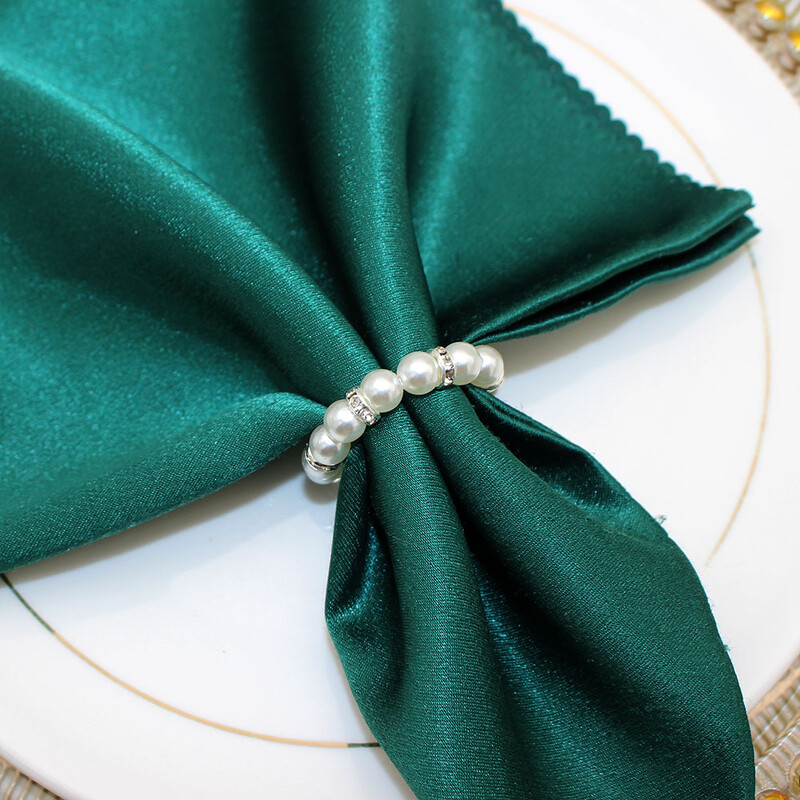 12kom Božićni biserni prstenovi za salvete Držač prstenova za salvete od srebrnih kamenčića Biserna kopča za salvete za dekoraciju stola za večeru Svadbeni dekor