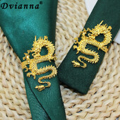 4 бр. Пръстени за салфетки с китайски дракон за сватба, нова година, консумативи за партита Златни катарами за салфетки с дракон, държачи за салфетки за маса за хранене HWM258