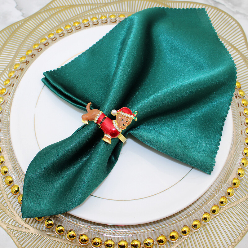 6 tk Koerte jõulusalvrätikute rõngad Metallist loomasalvrätikuhoidja talveks jõulupühade pulmalauakaunistusteks HB434