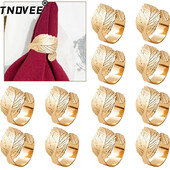 12 tk. Kuldsete lehtedega salvrätirõngas, lehtedega salvrätikuhoidja, langevad salvrätikud pandlad jõuludeks pulmadeks pidulikuks sünnipäevapeo lauakaunistus