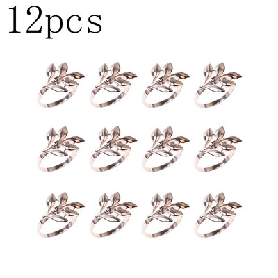 12TK Hotelli salvrätikute rõngad Metallist sügislehtedest salvrätikuhoidja Pulmakuldne ja hõbedane salvrätikuhoidja peolaua kaunistus