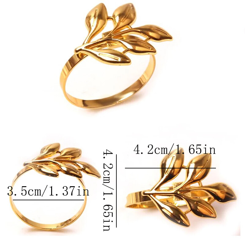 12TK Hotelli salvrätikute rõngad Metallist sügislehtedest salvrätikuhoidja Pulmakuldne ja hõbedane salvrätikuhoidja peolaua kaunistus