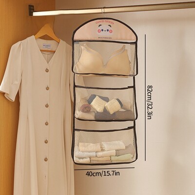 Чанта за съхранение на дрехи Висящ органайзер за стая Бельо, чорапи Висяща мрежеста чанта Кухня Баня Многофункционална чанта за съхранение