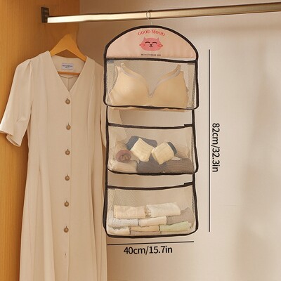 Чанта за съхранение на дрехи Висящ органайзер за стая Бельо, чорапи Висяща мрежеста чанта Кухня Баня Многофункционална чанта за съхранение