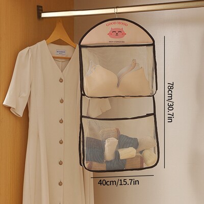 Чанта за съхранение на дрехи Висящ органайзер за стая Бельо, чорапи Висяща мрежеста чанта Кухня Баня Многофункционална чанта за съхранение