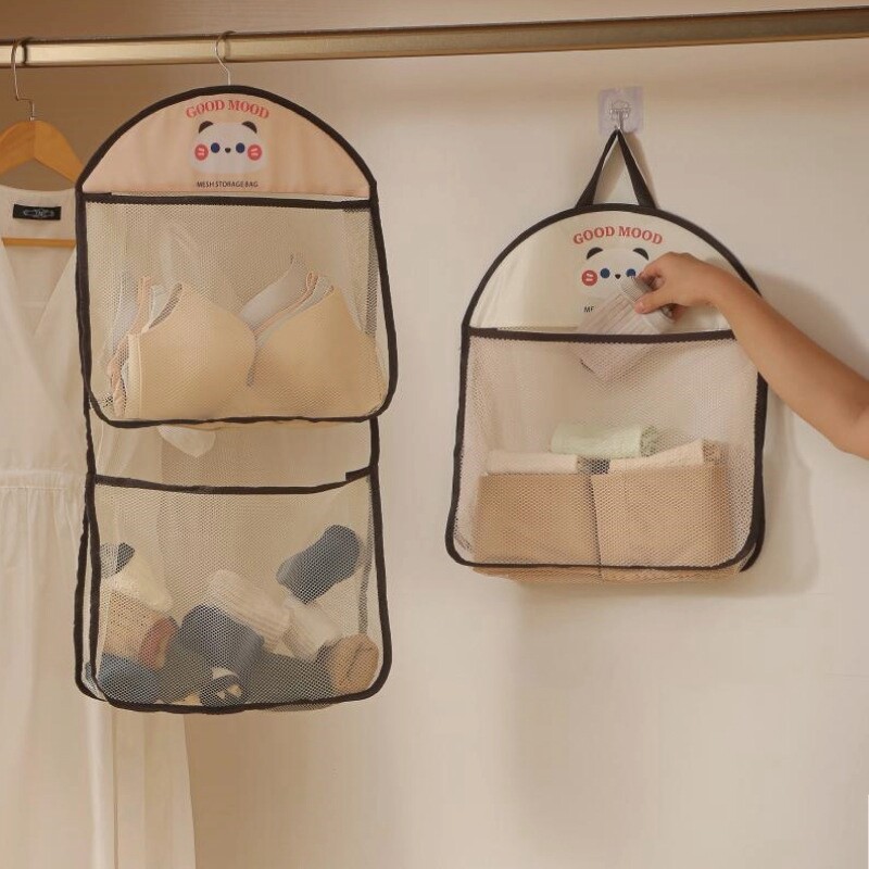 Чанта за съхранение на дрехи Висящ органайзер за стая Бельо, чорапи Висяща мрежеста чанта Кухня Баня Многофункционална чанта за съхранение