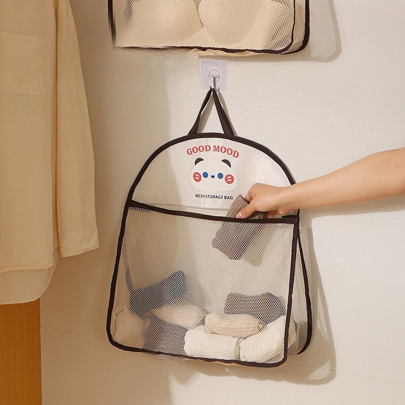 Чанта за съхранение на дрехи Висящ органайзер за стая Бельо, чорапи Висяща мрежеста чанта Кухня Баня Многофункционална чанта за съхранение
