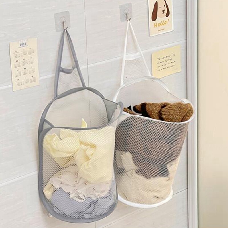 Чанта за съхранение на дрехи Висящ органайзер за стая Бельо, чорапи Висяща мрежеста чанта Кухня Баня Многофункционална чанта за съхранение