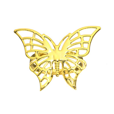 6 бр. Златен пръстен за салфетки Моден обикновен държач за салфетки Метални катарами за салфетки за Коледа Аксесоари за декорация на маса за сватбено тържество