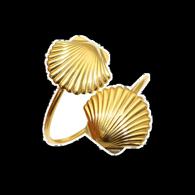 6 бр. Златен пръстен за салфетки Моден обикновен държач за салфетки Метални катарами за салфетки за Коледа Аксесоари за декорация на маса за сватбено тържество