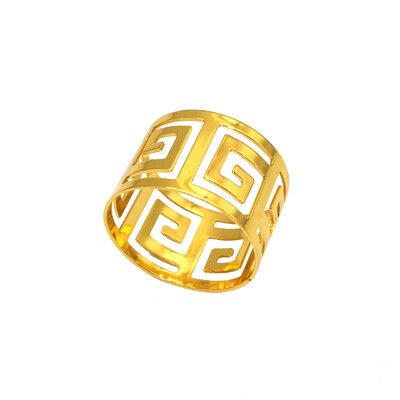 6 бр. Златен пръстен за салфетки Моден обикновен държач за салфетки Метални катарами за салфетки за Коледа Аксесоари за декорация на маса за сватбено тържество