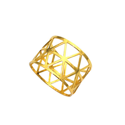 6 бр. Златен пръстен за салфетки Моден обикновен държач за салфетки Метални катарами за салфетки за Коледа Аксесоари за декорация на маса за сватбено тържество