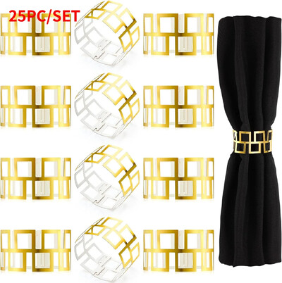 25/50Pc zlatni prstenovi za salvete Papirnati prstenovi za salvete Božićni rasuti zlatni držač za salvete za božićno vjenčanje Večera Dekoracija stola
