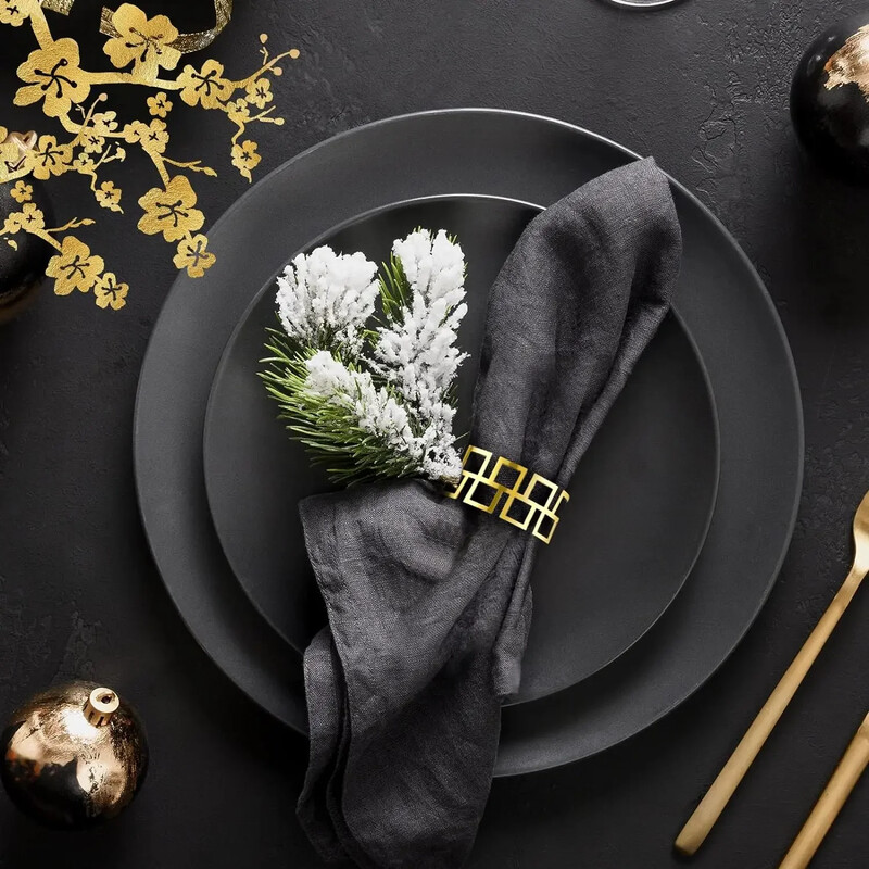 25/50Pc zlatni prstenovi za salvete Papirnati prstenovi za salvete Božićni rasuti zlatni držač za salvete za božićno vjenčanje Večera Dekoracija stola