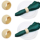 4 tk Puidust salvrätikurõngas ümmargune puidust salvrätikuhoidja pulmapidude jaoks Sügisene lihavõttepühade jõululauakaunistus HB222