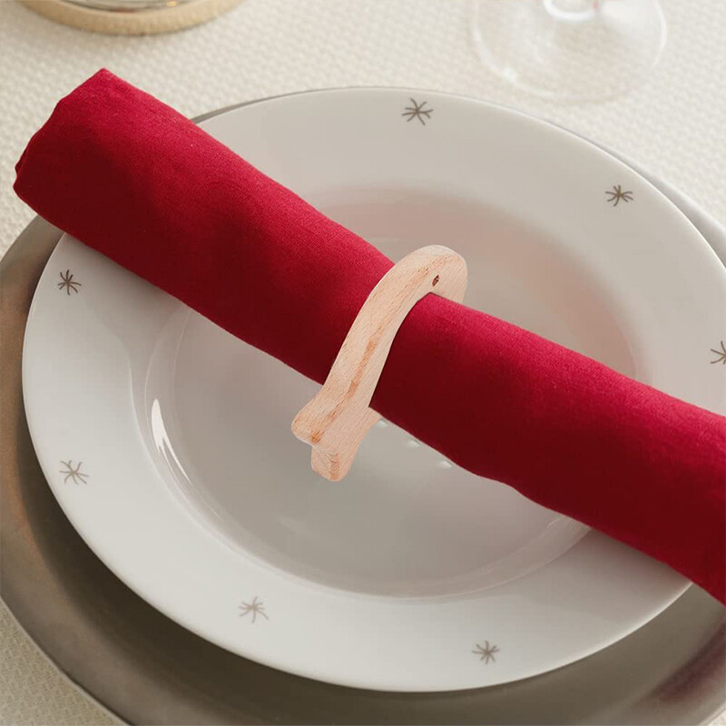 Drveni prstenovi za salvete Kreativni crteži životinja od bukovog drveta Ručno izrađen držač za salvete Božićni ukrasi za svadbeni stol Bebina žvakaća guma