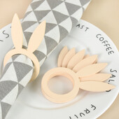 10kom Uskrsne zečje uši Drveni prstenovi za salvete Uskrsni ukrasi za kućnu zabavu Dodaci za stol Držači za salvete Rođendanska večera