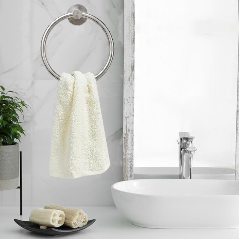 Kupaonski prsten za ručnike od nehrđajućeg čelika za teške uvjete rada, okrugli držač ručnika za ruke Moderni minimalistički stalak za držač ručnika za tuširanje