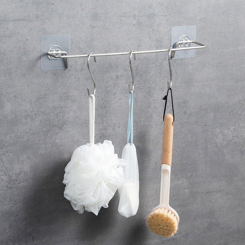 Монтирана на стена тръба от неръждаема стомана Стълб за кърпи Държач за кърпи Кука за кърпи Поставка за кърпи за баня Многофункционална пръчка за окачване