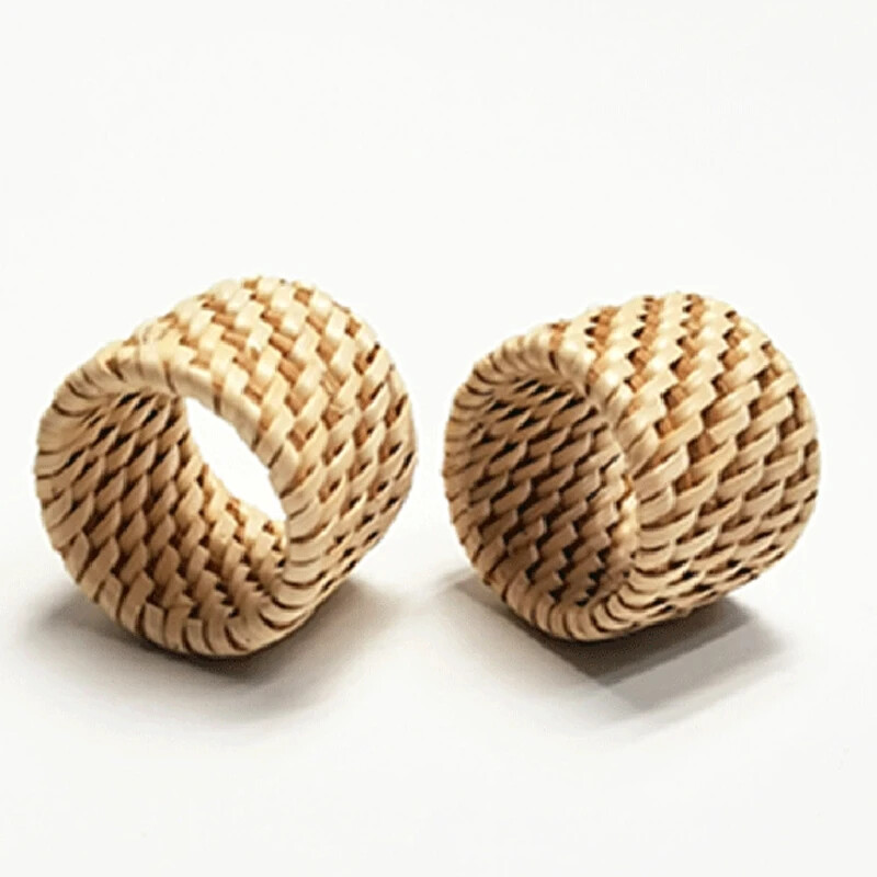 Ručno izrađeni tkani prsten za salvete Tkani rustikalni prirodni držač za salvete Drvena kopča za salvete od ratana Restoran Dekoracija stola za kućnu zabavu