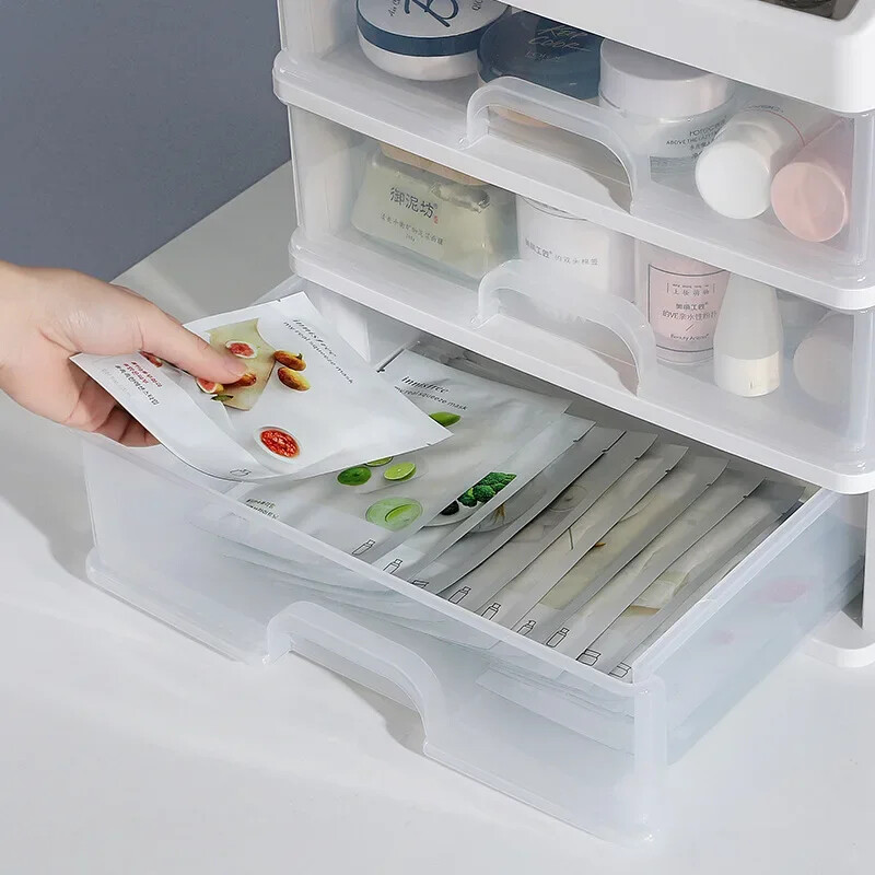 Cutie pentru machiaj Cutie pentru bijuterii Organizator de machiaj Sertare Cutie de depozitare pentru cosmetice din plastic Organizatoare pentru suport pentru perie de machiaj