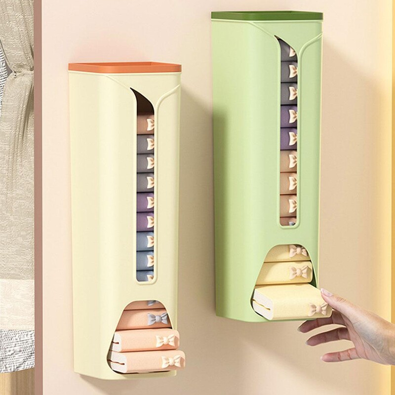 Pie sienas stiprināma apakšveļas glabāšanas kaste Sadzīves daudzfunkcionāls organizators Dozators Uzglabāšanas maisu kaste Atkritumu virtuves zeķe Q1N3