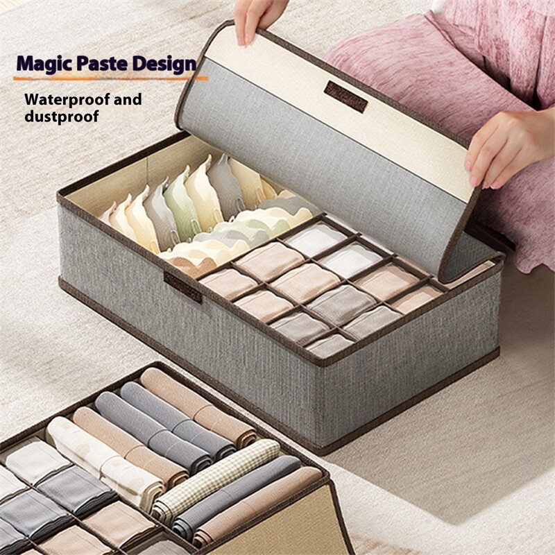 Kutija za pohranjivanje donjeg rublja Organizatori ladica, 17 odjeljaka Sklopivi razdjelnik Organizator za čarape za vezice za grudnjak Pohranjivanje donjeg rublja u ormaru