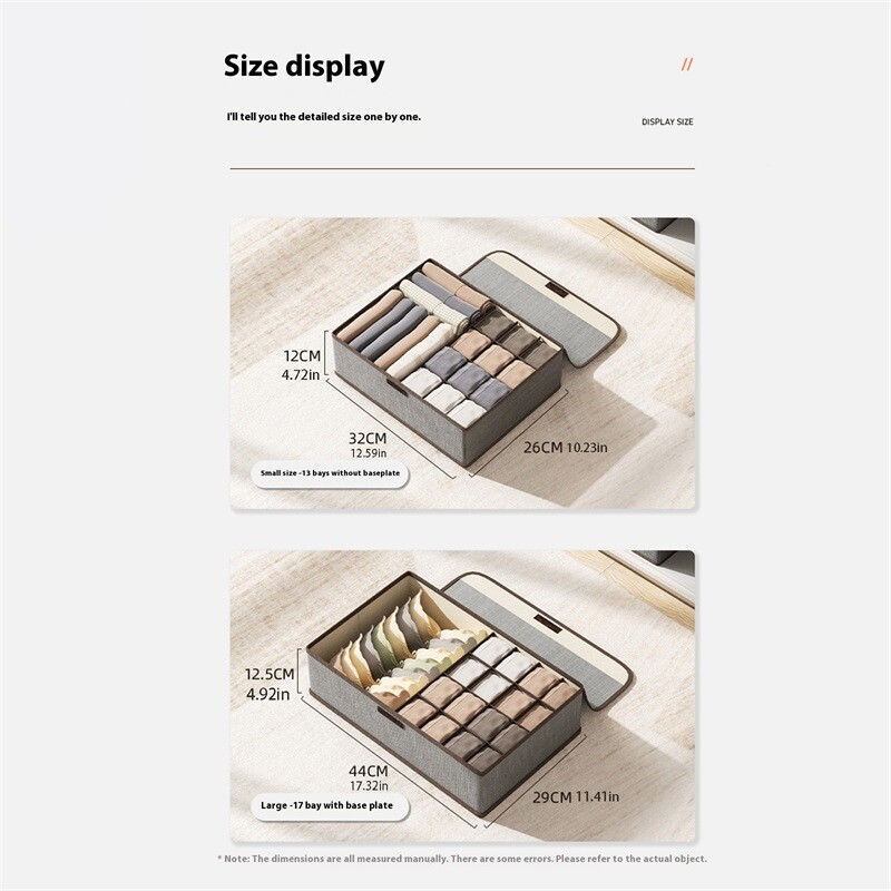 Kutija za pohranjivanje donjeg rublja Organizatori ladica, 17 odjeljaka Sklopivi razdjelnik Organizator za čarape za vezice za grudnjak Pohranjivanje donjeg rublja u ormaru