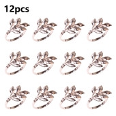 12kom Hotelski prsten za salvete Držač za salvete Jesenje lišće Kopča za salvete Božićna svadba Zlatni krug za salvete Dekorativni stol za večeru