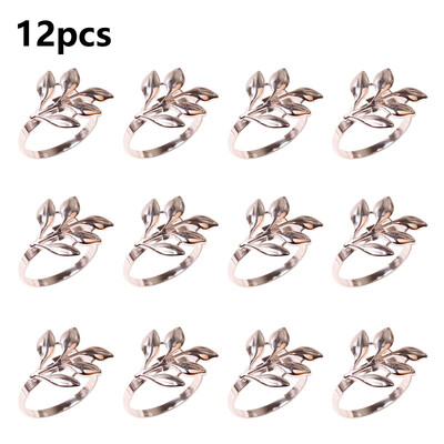 12kom Hotelski prsten za salvete Držač za salvete Jesenje lišće Kopča za salvete Božićna svadba Zlatni krug za salvete Dekorativni stol za večeru