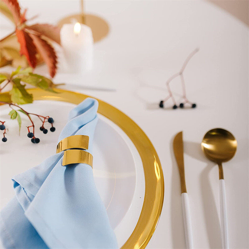1/6 kom metalni prsten za salvete od legure za vjenčani stol Dekoracija Držač za salvete Servilletero vjenčani prsteni za ručnike Dekorativni stol za večeru