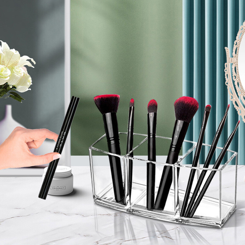 Meigipintsli hoidja Meigikorraldaja kosmeetikatoodete hoiukarp huulepulk kulmupliiatsi vitriin, akrüül läbipaistev plastkarp