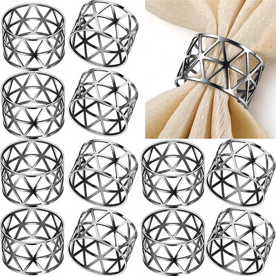 12kom šupljeg papirnatog prstena za salvete, zlatne i srebrne boje, držač za kopče, rođendan, dekoracija za svatove, stol za večeru,