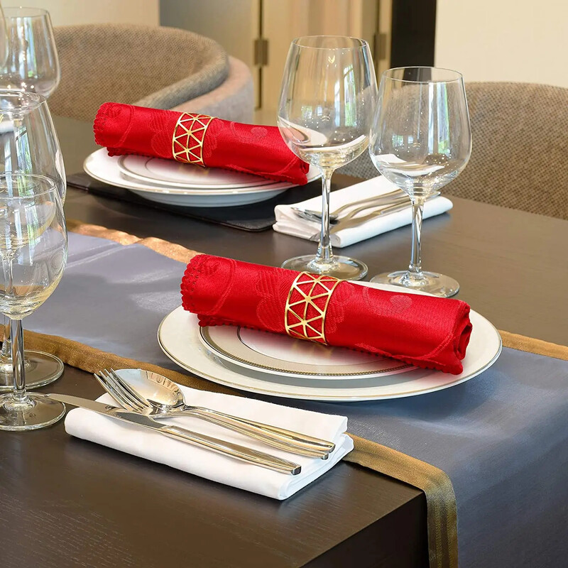 12kom šupljeg papirnatog prstena za salvete, zlatne i srebrne boje, držač za kopče, rođendan, dekoracija za svatove, stol za večeru,